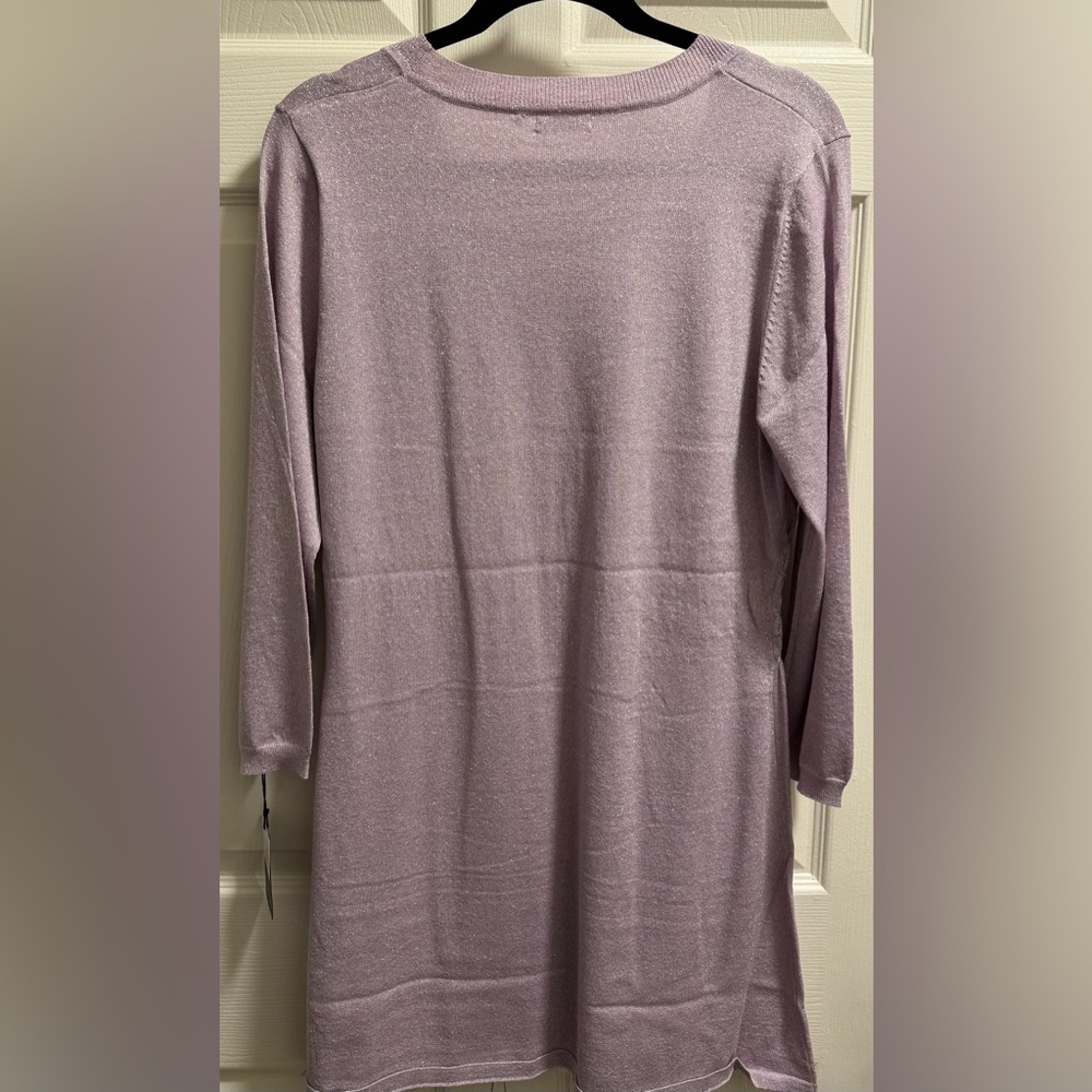 Dolce Cabo - Metallic Knit Mini Dress - Lavender - NWT - XL - Picture 8 of 8